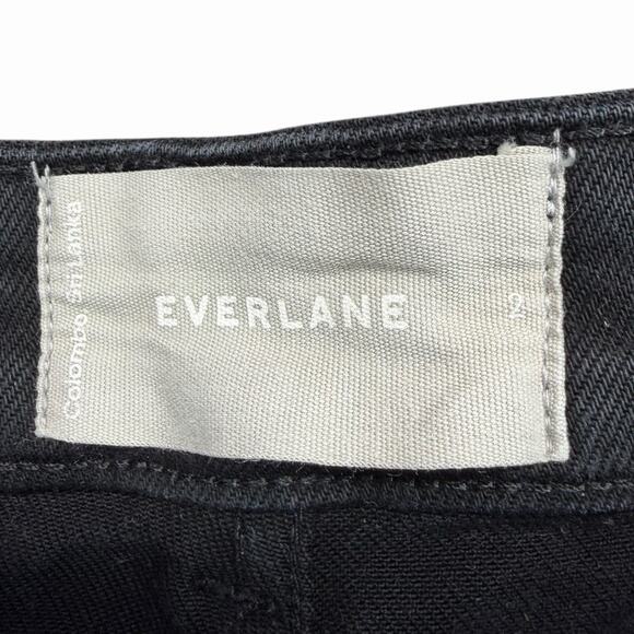 Everlane Women’s Black Chino Shorts High Rise Cotton Twill Sz 2 - Picture 2 of 7